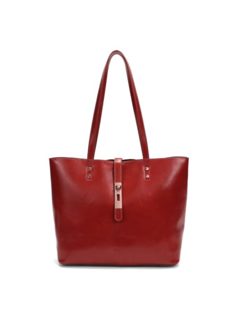Genuine Faux Leather Women Tote Handbag Vintage Top Handle Shoulder Bag Work